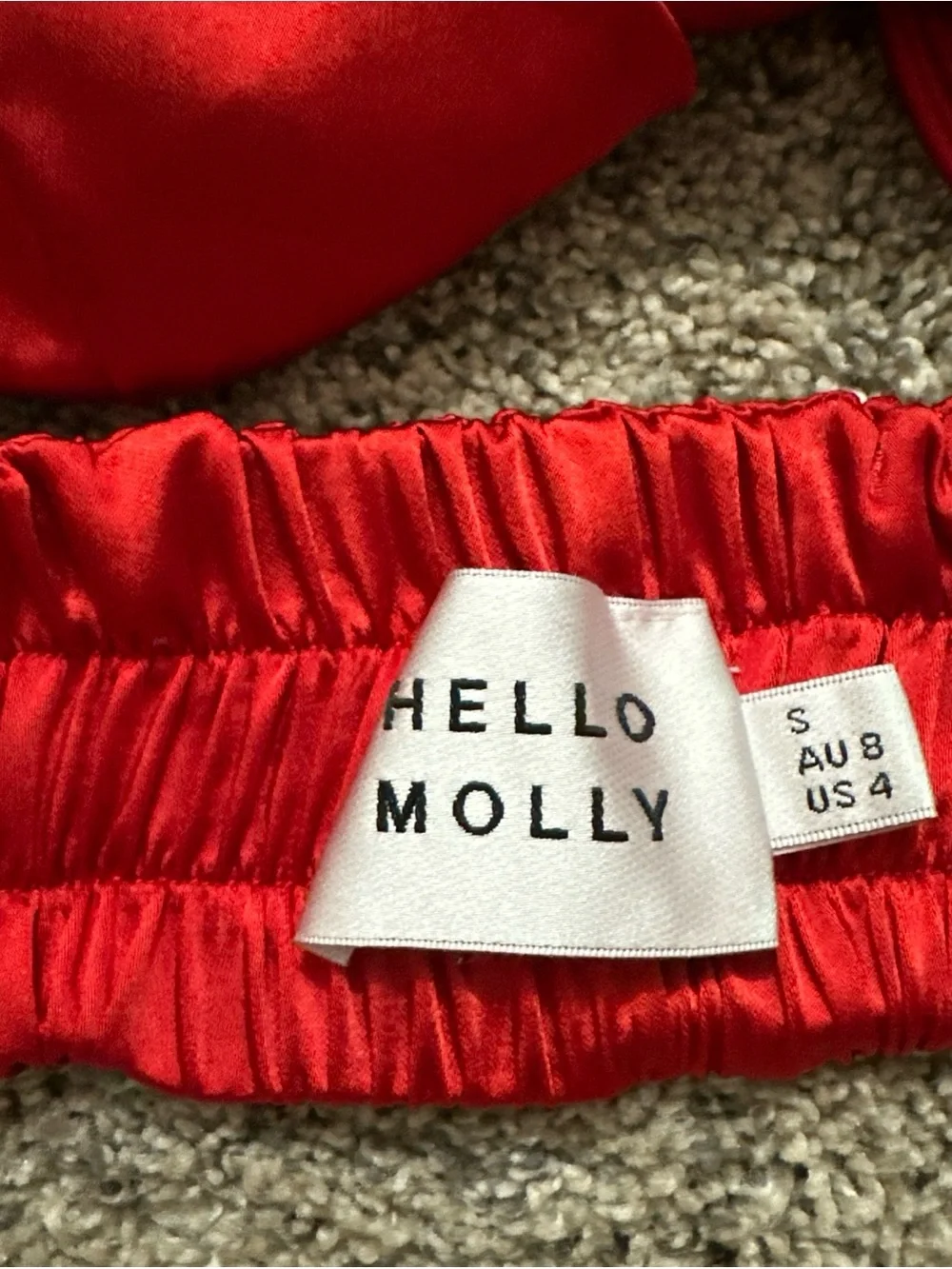 Hello Molly Red Satin Bralette
